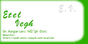 etel vegh business card